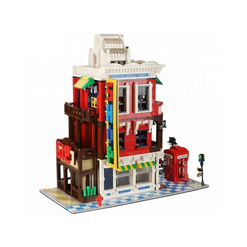 zbliżenie na detale fasady i szyld sklepu w stylu londyńskim