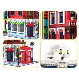 szczegółowo odwzorowany dach sklepu narożnego z elementami ozdobnymi