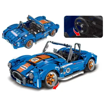 Detale wnętrza pojazdu Cobra-427 zbudowanego z klocków