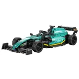 zbliżenie na szczegółową konstrukcję bolidu formuły 1 z klocków