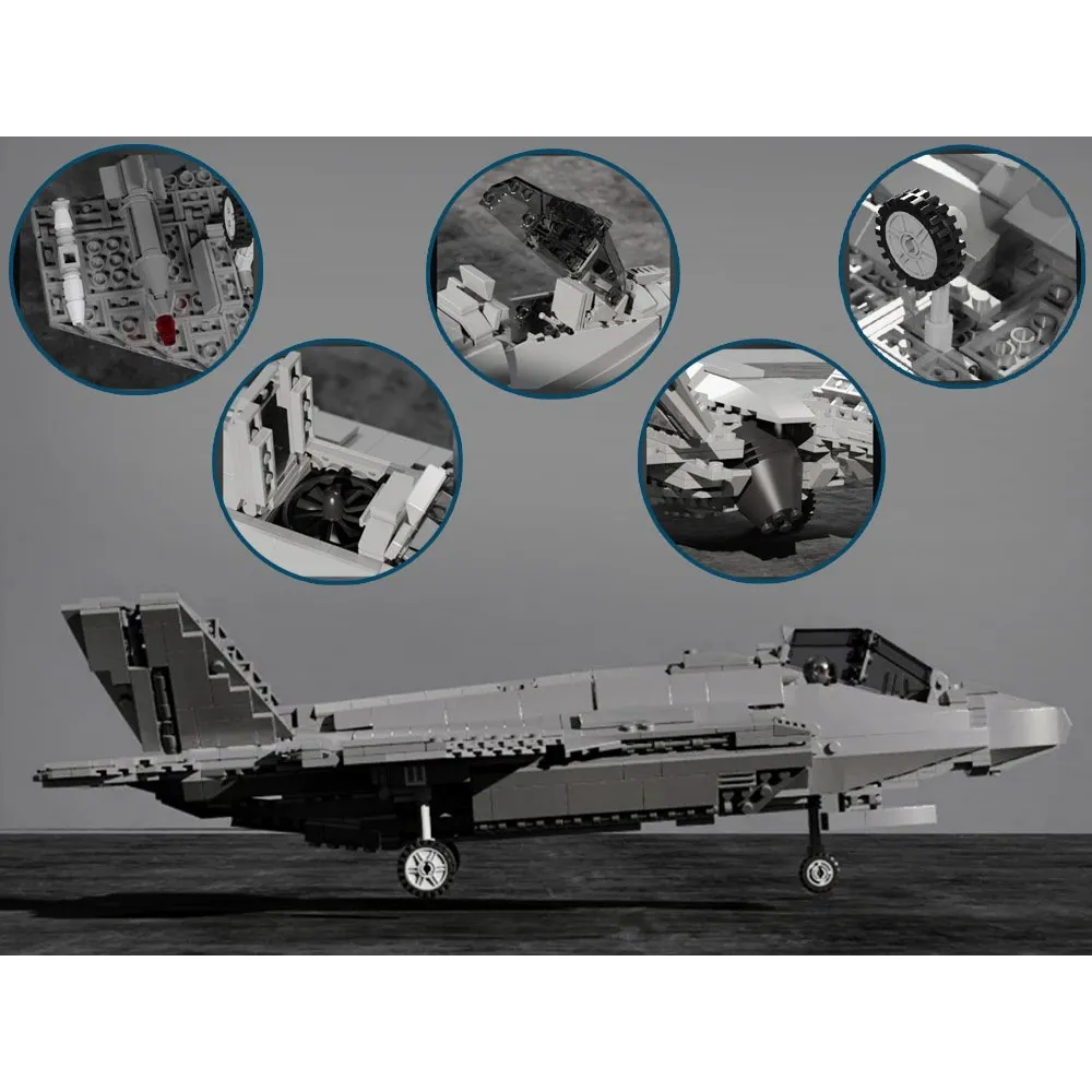 widok z góry na złożony model F-35 Lightning II