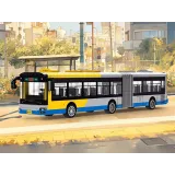 Przybliżenie na przegub autobusu wykonanego z trwałych klocków