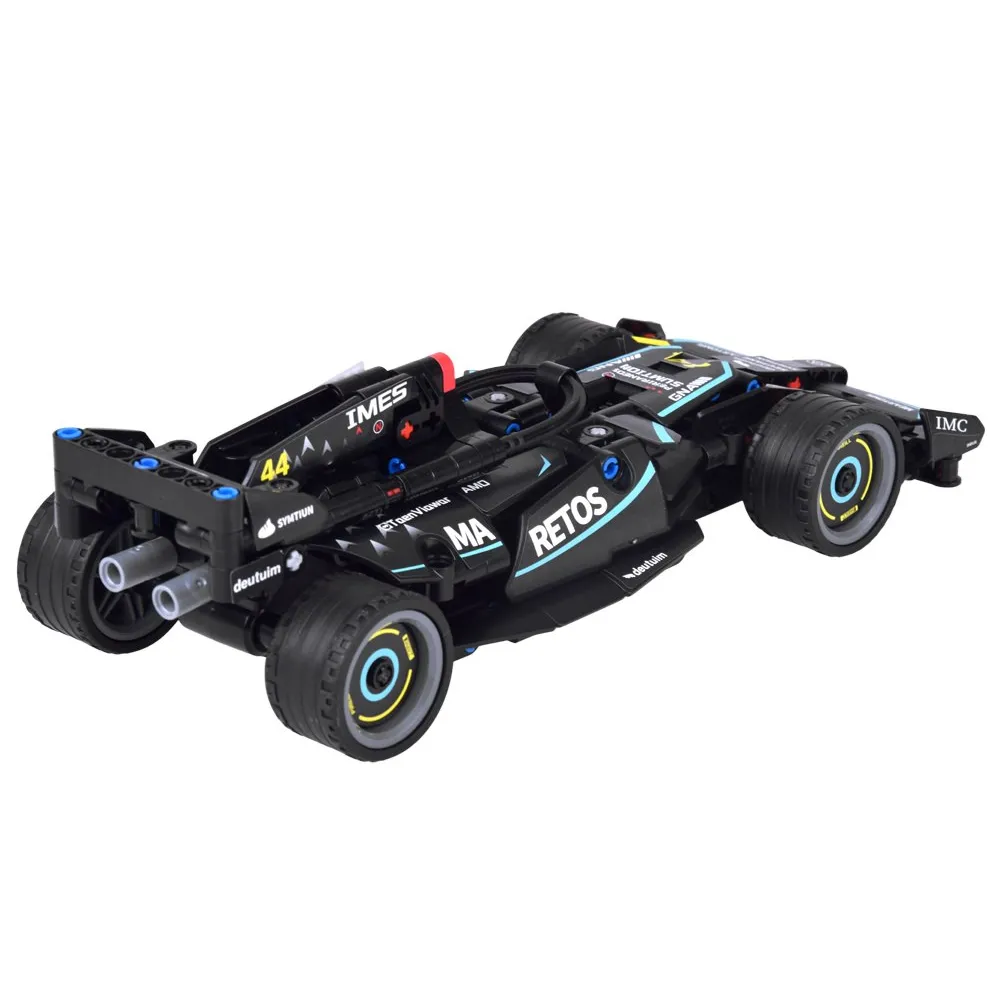 Zestaw klocków bolid F1 z napędem pull back gotowy do zabawy