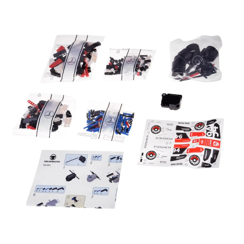 klocki techniczne i instrukcja budowy bolidu formuły 1