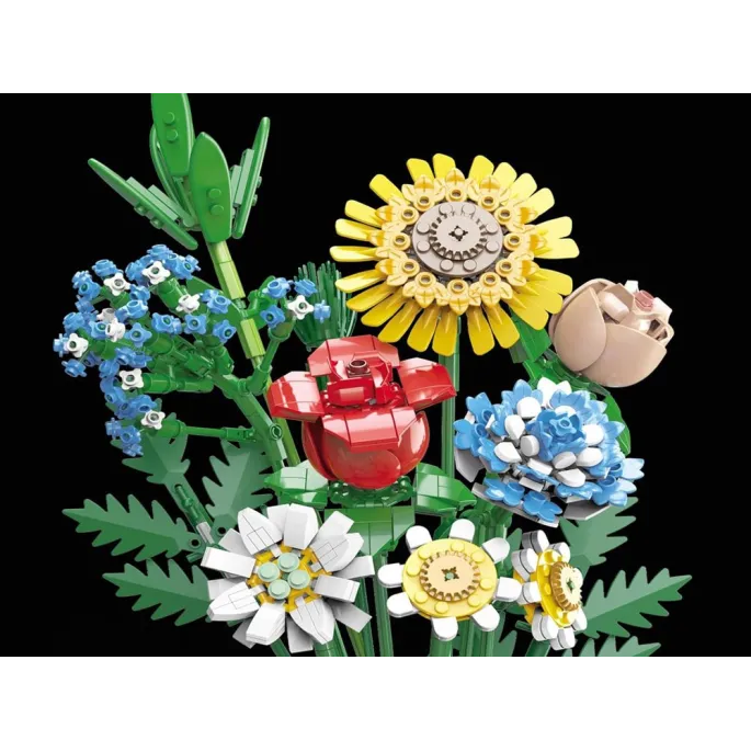 wybrane kwiaty z zestawu przedstawione w szczegółach