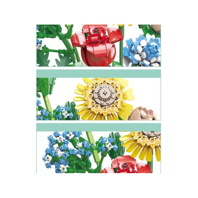 elementy liści i łodyg konstrukcji klockowej