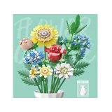 kwiat słonecznika zbudowany z technicznych klocków