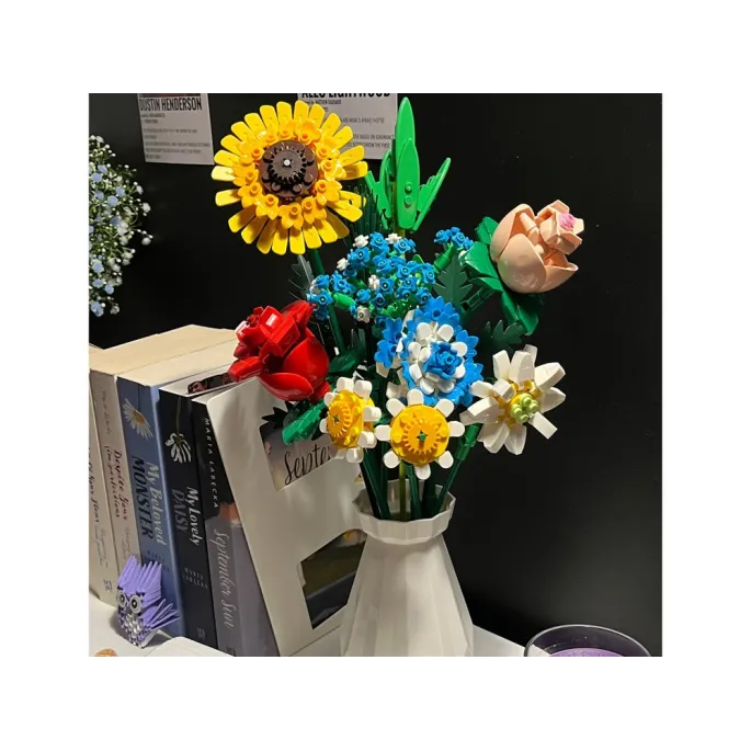 kompletny bukiet jako kolorowa ozdoba półki lub pokoju