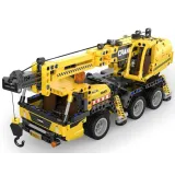 Obrotowy dźwig wykonany z klocków technicznych z naklejkami