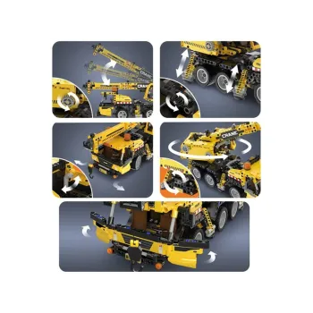 Detal konstrukcyjnego dźwigu z trwałego tworzywa, widok z boku