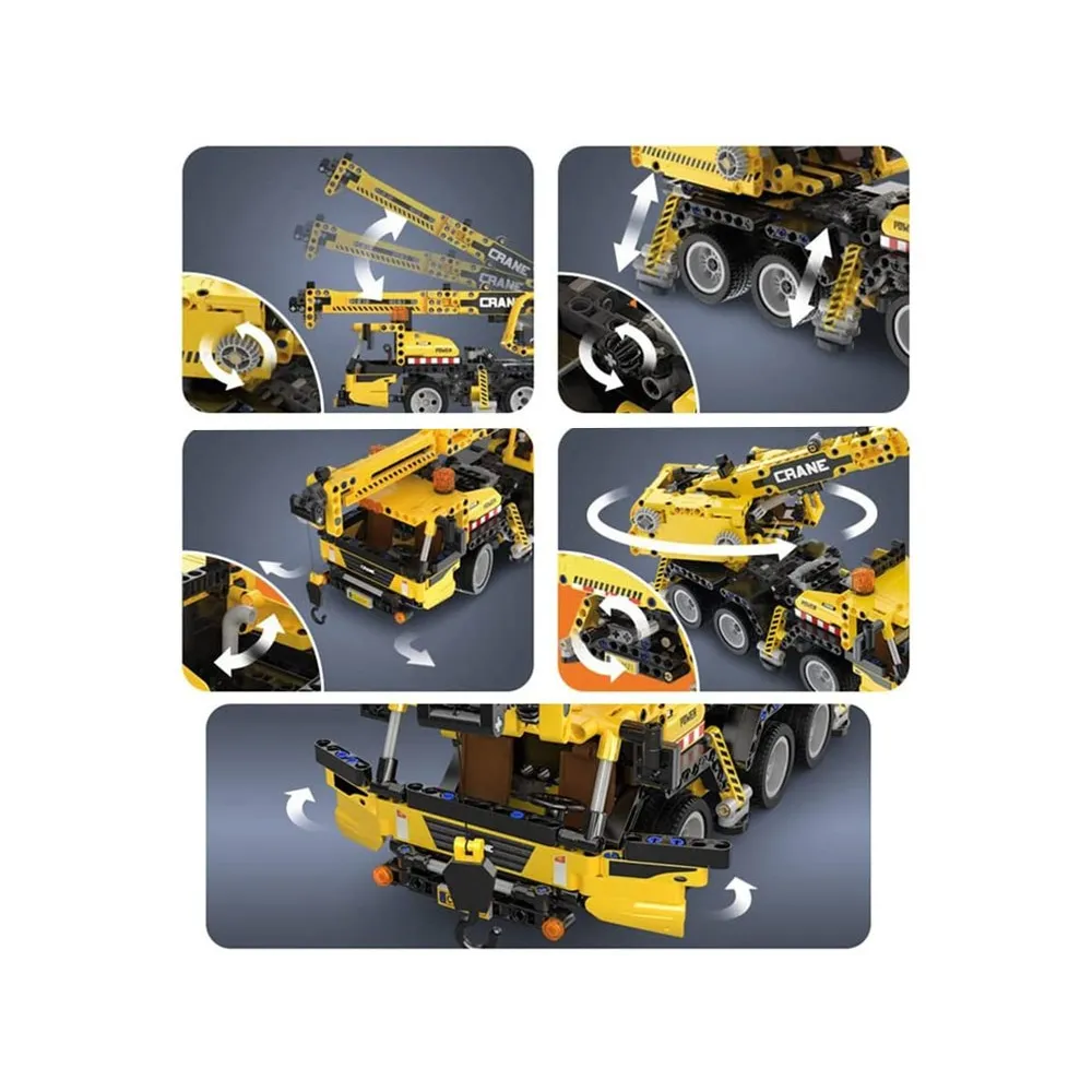 Detal konstrukcyjnego dźwigu z trwałego tworzywa, widok z boku