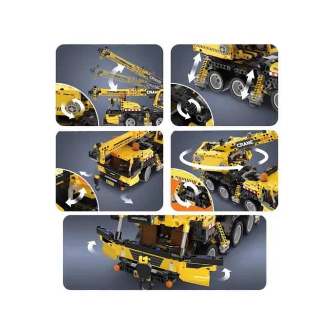 Detal konstrukcyjnego dźwigu z trwałego tworzywa, widok z boku