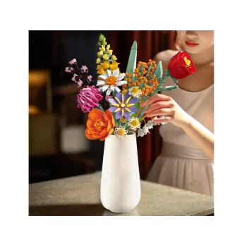 Klocki techniczne kwiaty BUKIET KWIATÓW ceramiczny wazon 1070 ele ZA5865