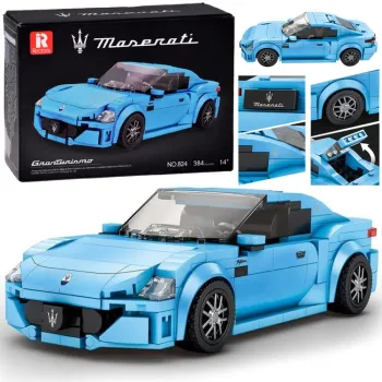 Licencjonowane klocki Maserati Gran Turismo w niebieskiej kolorystyce