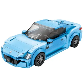 Zestaw klocków technicznych przedstawiający sylwetkę sportowego auta