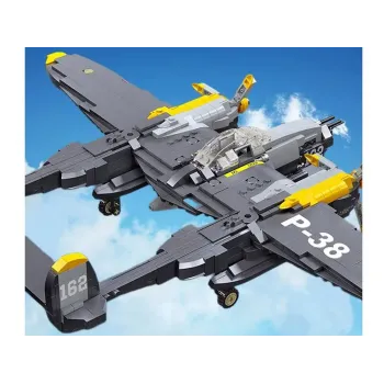 opakowanie zestawu klocków samolot p-38 z widoczną grafiką