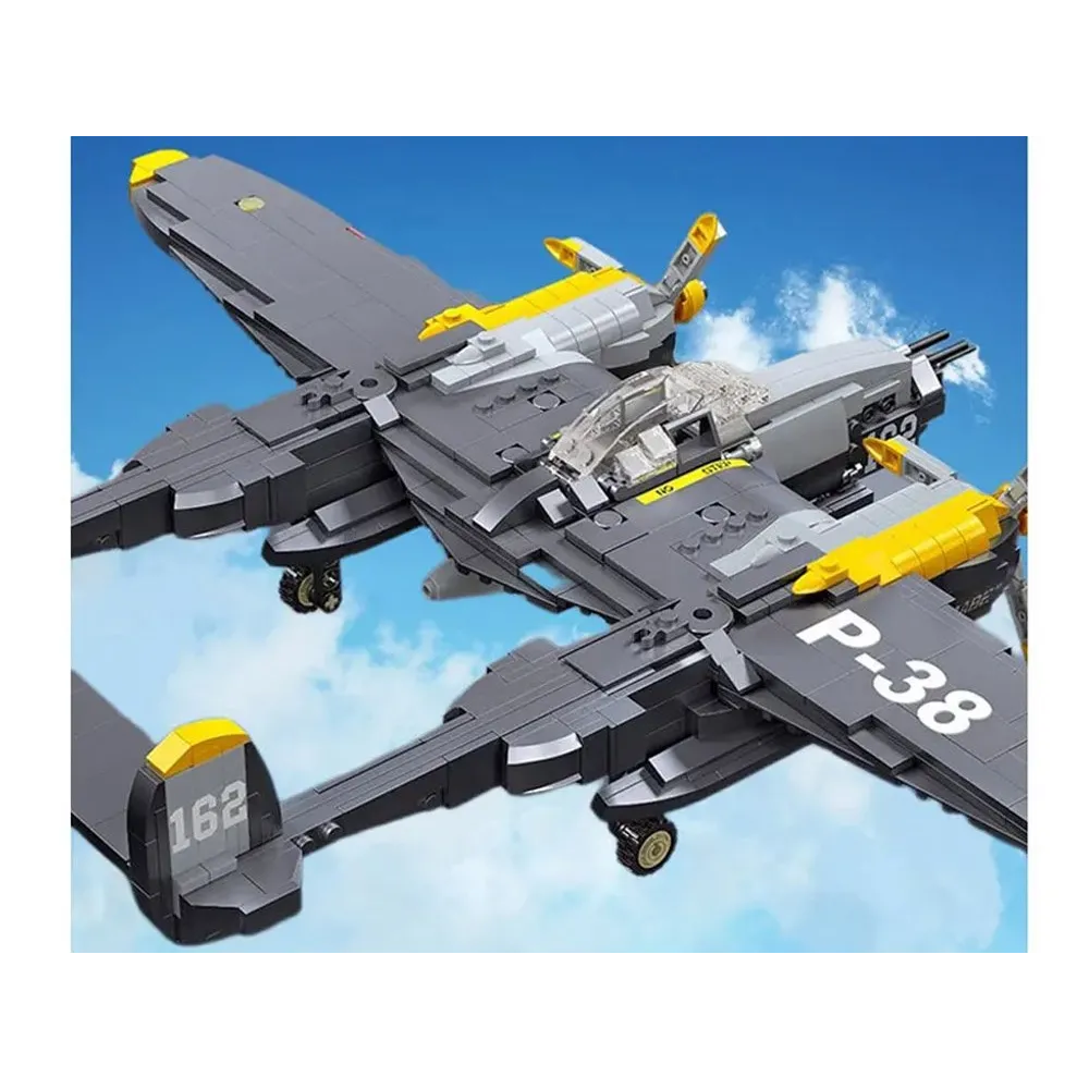 opakowanie zestawu klocków samolot p-38 z widoczną grafiką