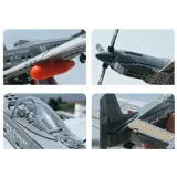 Zbliżenie na detal kabiny modelu P-51 Fighter z naklejkami