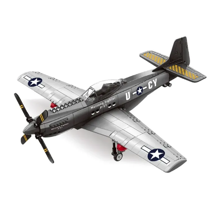 Opakowanie zestawu klocków do budowy samolotu bojowego P-51 Fighter