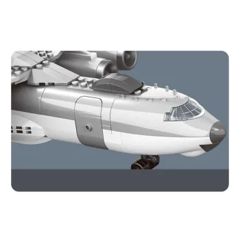 widok boczny gotowego modelu e-3 sentry wykonany z klocków