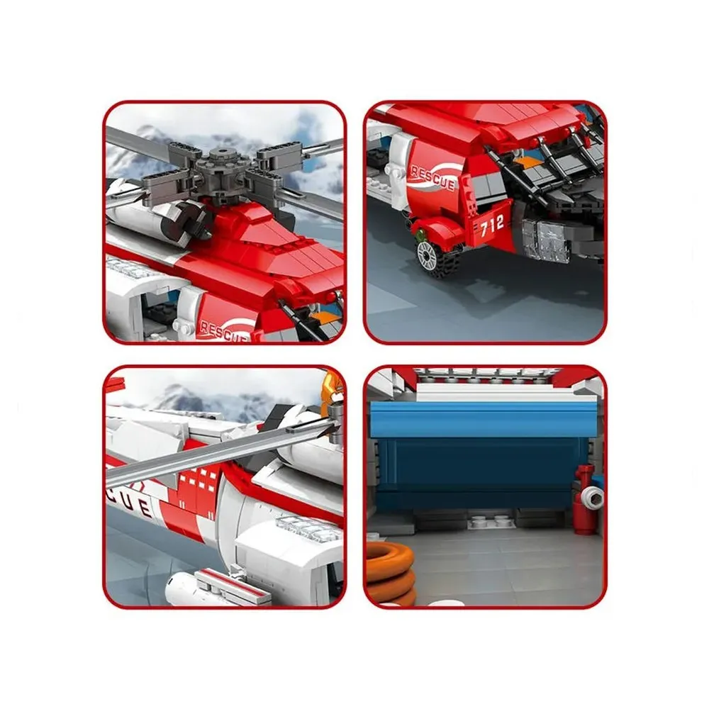 widok śmigłowca po złożeniu, prezentacja gotowej zabawki