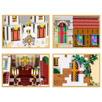 Model z wyeksponowanymi zielonymi daszkami wież