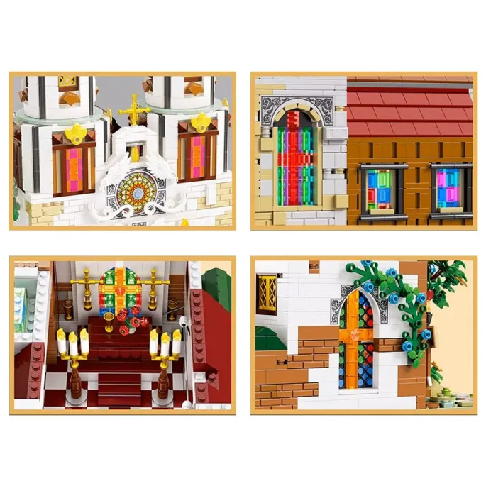 Model z wyeksponowanymi zielonymi daszkami wież