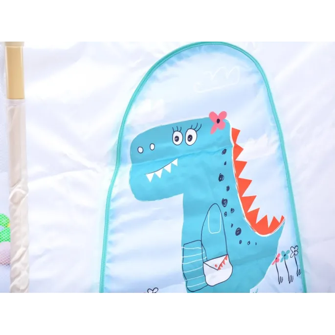 prezentacja rozłożonego kojca w pokoju dziecięcym