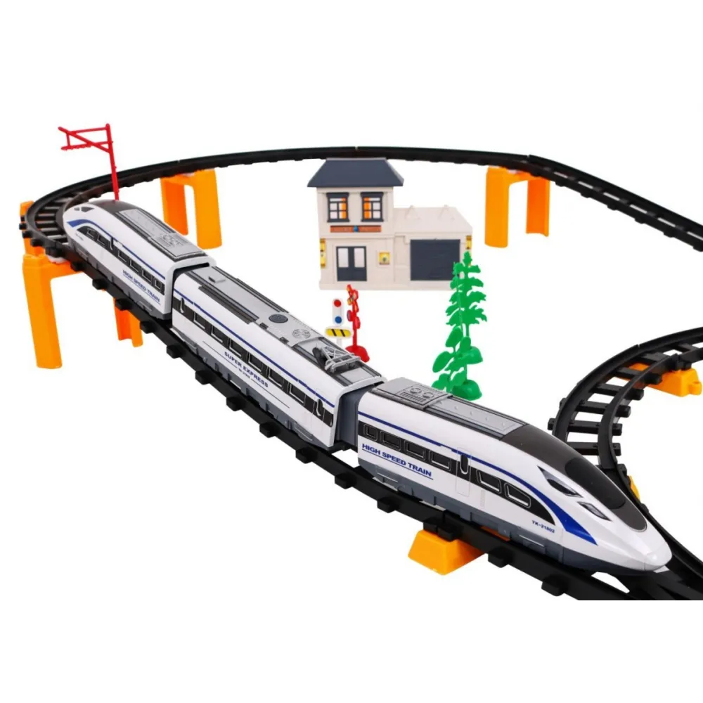 Stacja kolejowa i dekoracje w zestawie kolejki dla dzieci