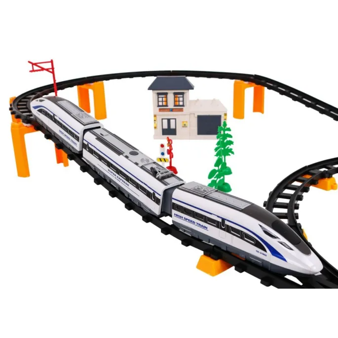 Stacja kolejowa i dekoracje w zestawie kolejki dla dzieci