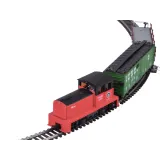 wszystkie elementy zestawu kolejki elektrycznej w opakowaniu