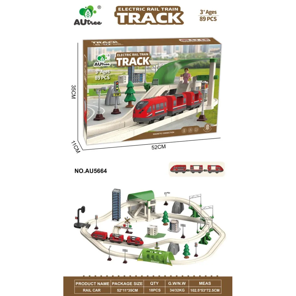 kolejka miejska z efektami świetlnymi i dźwiękowymi podczas zabawy