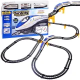 Nowoczesny pociąg osobowy z lokomotywą na torach 6m