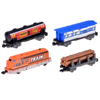 Kolejka pociąg towarowy z wagonami i stacją RC0507