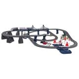 Układ torów, drzewka i akcesoria z plastiku do tematycznej zabawy