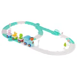 Interaktywna lokomotywa z efektami świetlnymi i dźwiękowymi na torach