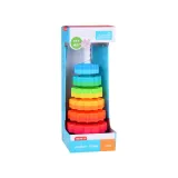 Detaliczne ujęcie różnorodnych kolorów i faktur krążków do układania