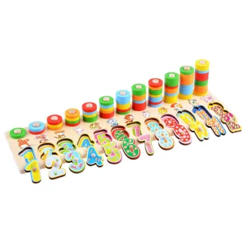 Kolorowa układanka drewniana z cyferkami ZA3604
