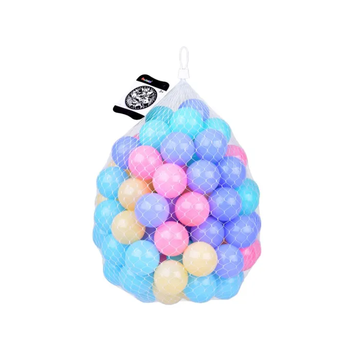 Delikatne pastelowe piłki w praktycznej siatce do przenoszenia