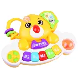 zbliżenie na klawisze pianinka dziecięcego z kolorowymi oznaczeniami