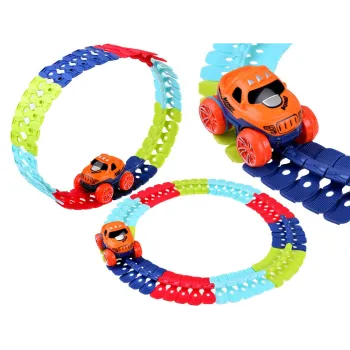 Kolorowy giętki tor 184 ele autko trasa 4m ZA4379