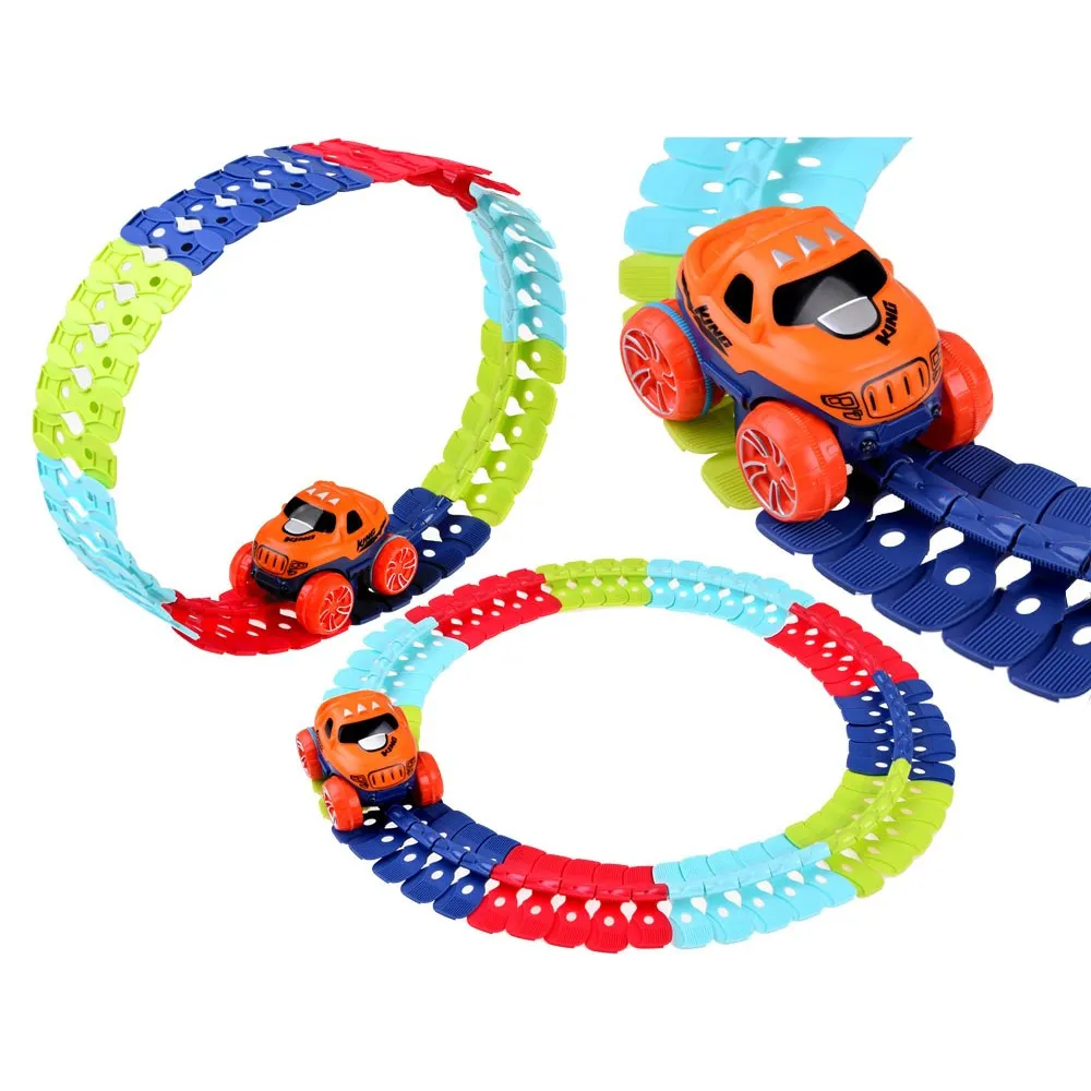 zestaw konstrukcyjny z elastycznymi torami ułożonymi w pętlę