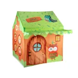 Namiot dla dzieci z motywem sowy i ptaszka z bocznej perspektywy