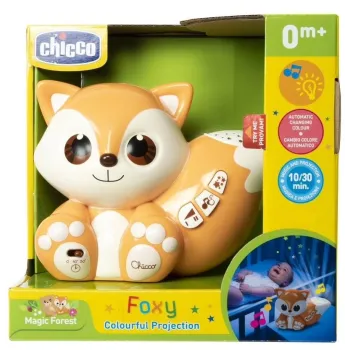 Kolorowy projektor Foxy w kształcie liska z funkcją rzutowania świateł