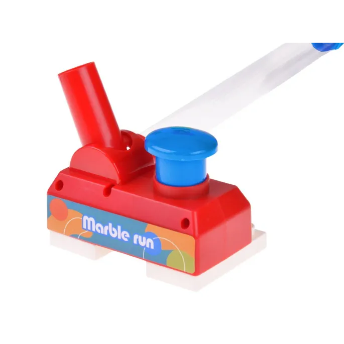 barwne części i kulki gotowe do startu na torze marble run diy