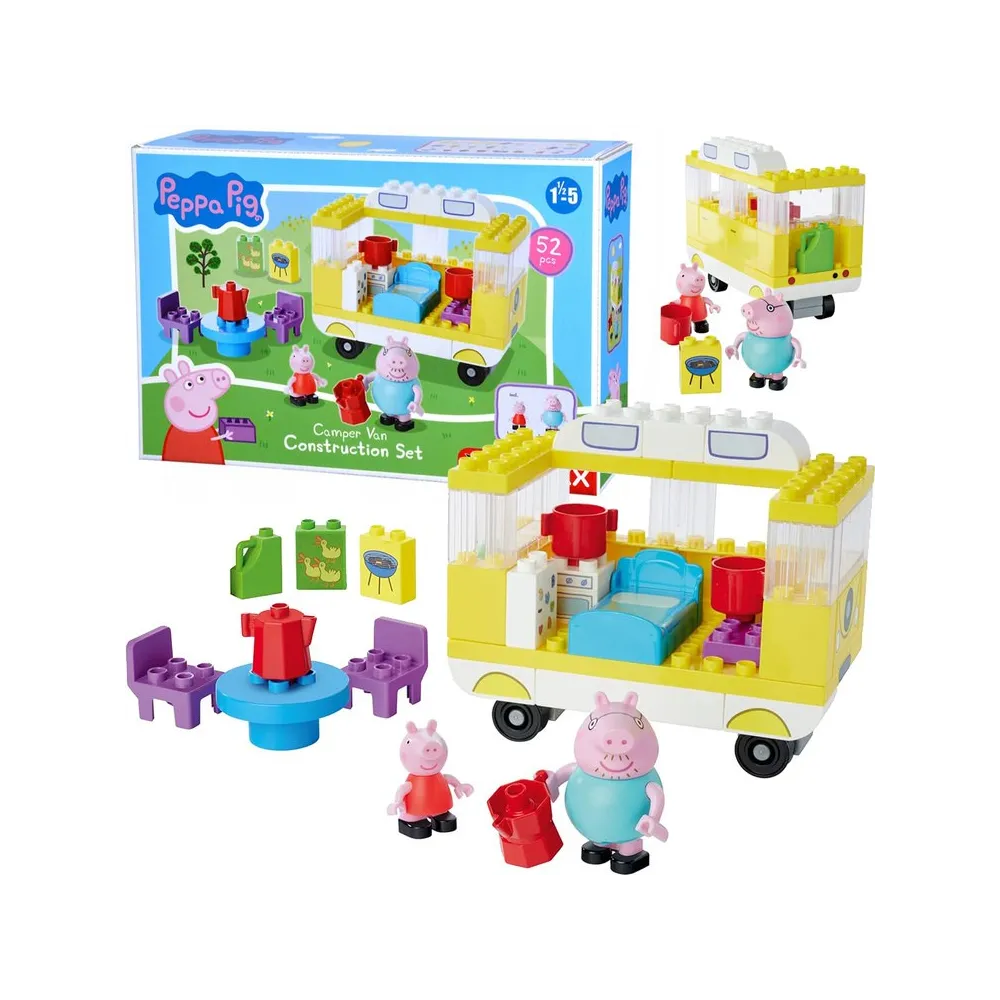 klocki konstrukcyjne kamper świnka peppa tata 52 elementy z figurkami