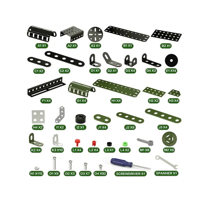 zbliżenie na detal kół i śrubek w modelu