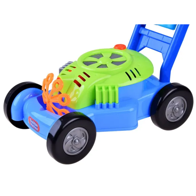 Zbliżenie na kolorowe przyciski kosiarki do puszczania baniek