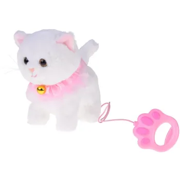 Kotek interaktywny chodzi na smyczy miauczy rusza ogonkiem ZA5592