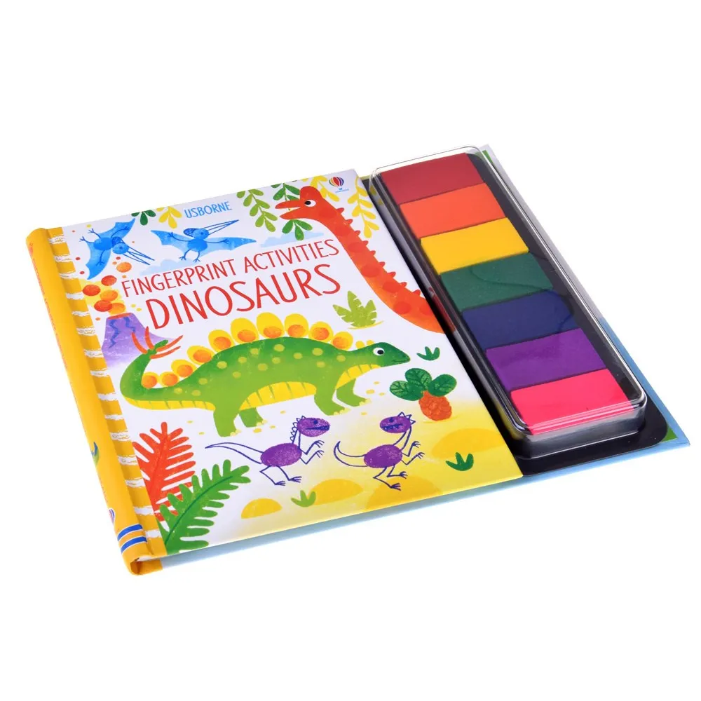 okładka książeczki o dinozaurach z wyrazistą grafiką